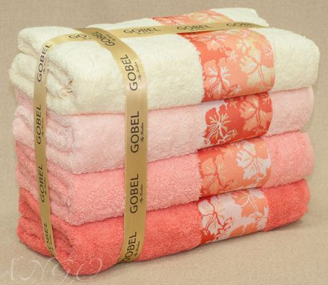 Полотенца | Махровые полотенца | Наборы махровых полотенец 4 в 1 Набор полотенец Gobel в подарочной упаковке, plt038-3 TANGO (Танго)
