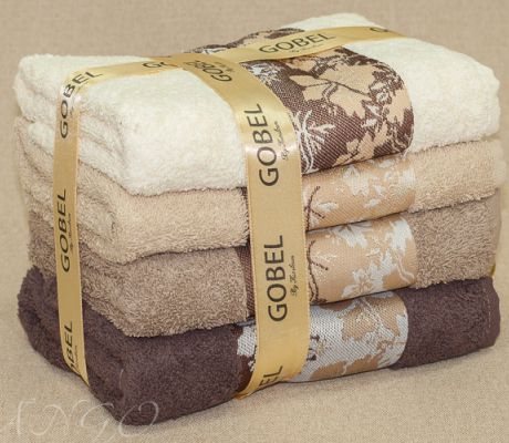 Полотенца | Махровые полотенца | Наборы махровых полотенец 4 в 1 Набор полотенец Gobel в подарочной упаковке, plt039-7 TANGO (Танго)
