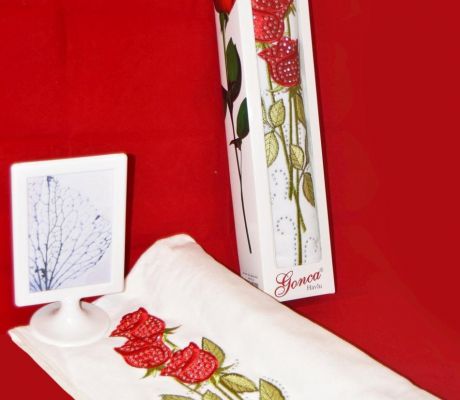 Полотенца | Махровые полотенца | Махровые полотенца GONCA Полотенце "Роза" - красная Карна