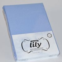 Простынь трикотажная "LILY" на резинке - Голубой