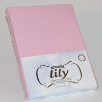 Простынь трикотажная "LILY" на резинке - Розовый